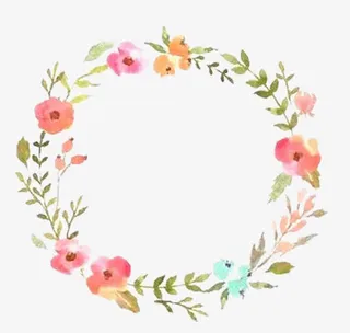 红花绿叶边框免抠