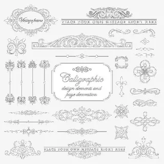 欧式花纹边框分割线免抠