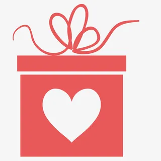 爱心图案礼盒简笔画免抠