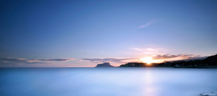 云雾山海夕阳背景高清
