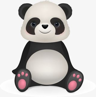 矢量手绘熊猫免抠