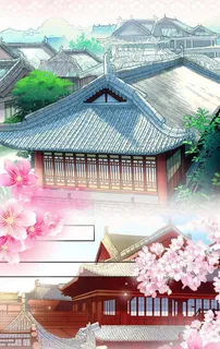 中国风古代庭院手绘海报背景 中国风古代庭院手绘海报背景