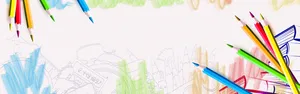 秋季学生开学卡通涂鸦白色banner高清