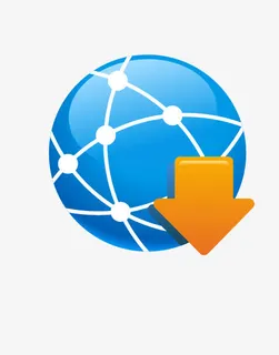 蓝色网络布线图形免抠