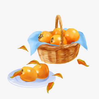 免扣柿子水果元素免抠