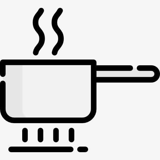 餐馆简洁风格煮水标识免抠