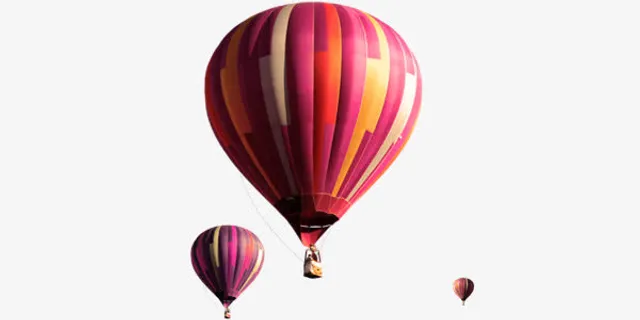 绿色海报热气球素材免抠