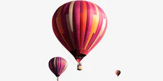 绿色海报热气球素材免抠