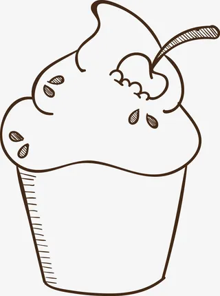 手绘的糕点免抠