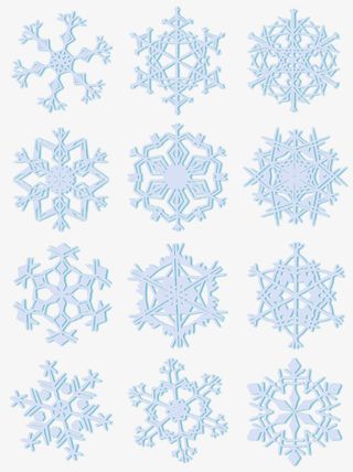 晶莹雪花元素免抠