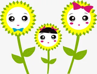 矢量手绘小花免抠