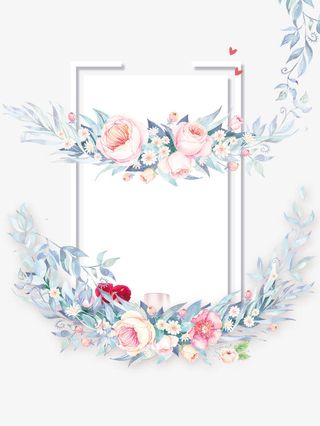 小清新淡雅插画花卉化妆品海报免抠