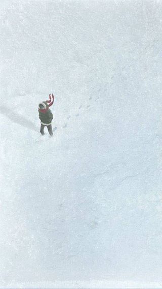 手绘冬天男孩背景高清