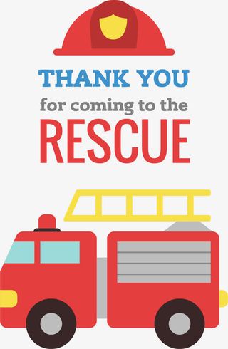 感谢消防员卡片免抠