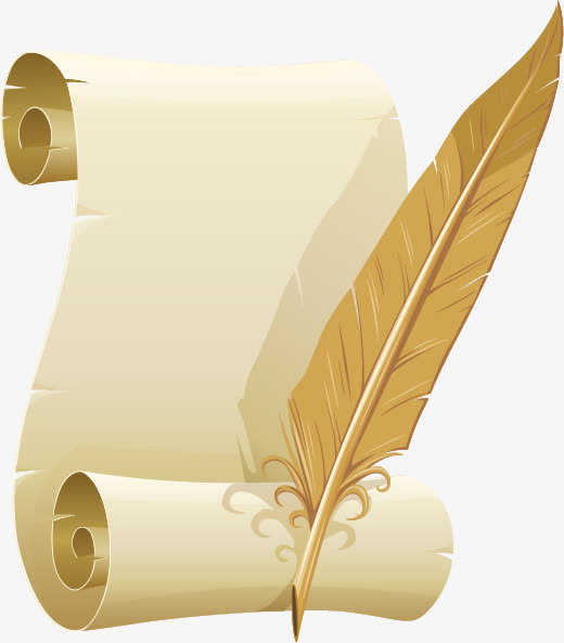 欧式羽毛笔免抠