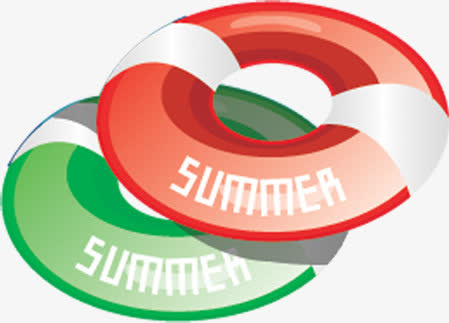 summer沙滩救生圈素材免抠