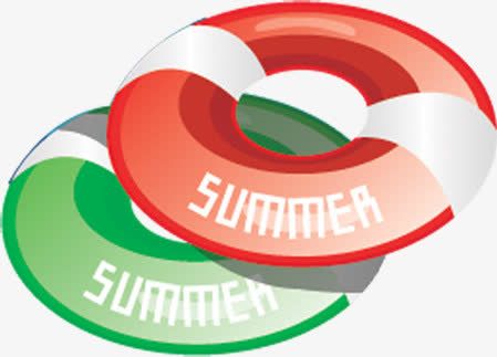 summer沙滩救生圈素材免抠