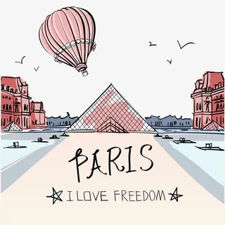 巴黎插画免抠