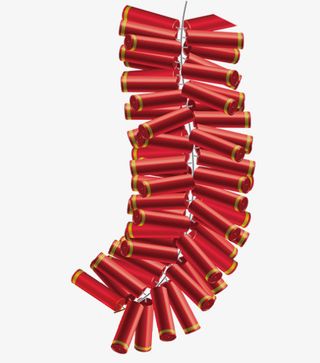 红色中国风鞭炮挂饰免抠