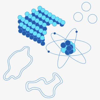 蓝色几何化学科技元素免抠