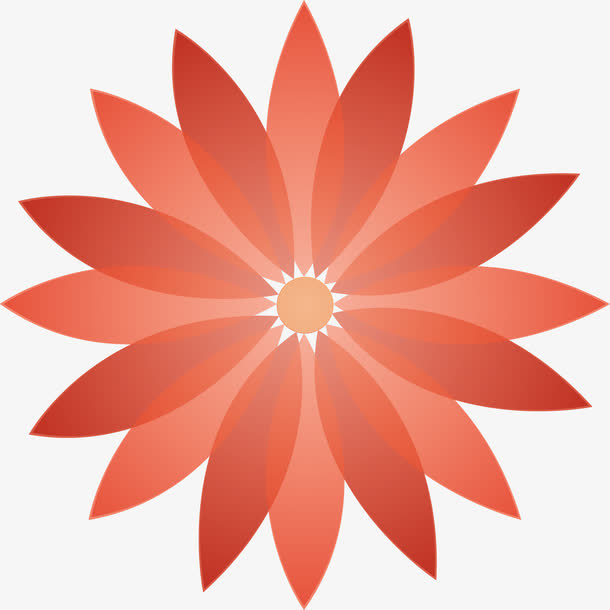 红色抽象花朵图免抠