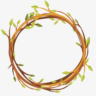 创意圆形藤蔓装饰图案免抠