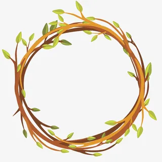 创意圆形藤蔓装饰图案免抠