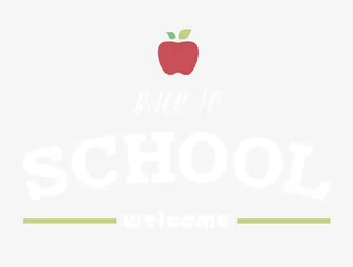 矢量创意红苹果欢迎返校英文字体免抠