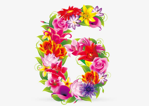 鲜花数字免抠