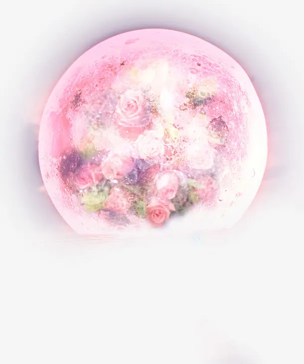 玫瑰花圆月背景