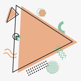 孟菲斯几何三角边框免抠