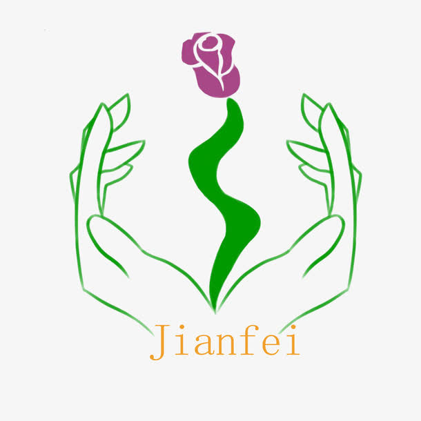 手捧花绿色减肥logo免抠