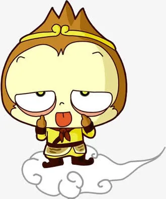 卡通小猴子扮鬼脸免抠