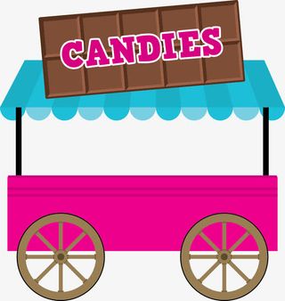 卡通售卖甜品的摊位免抠