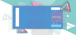 孟菲斯风格几何清新图案banner高清