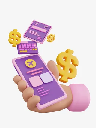 C4D 手机 手 订机票免抠