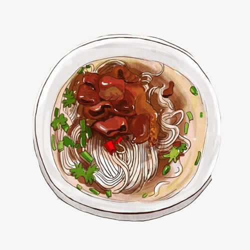 酸辣粉手绘画素材图片免抠