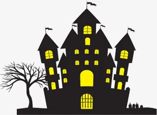 创意万圣夜古堡矢量素材免抠