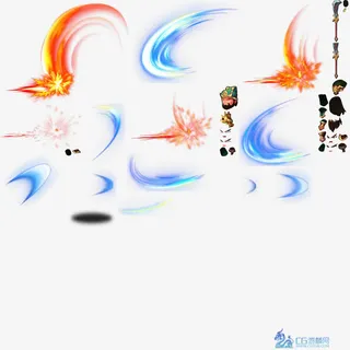 弯形月牙光效免抠