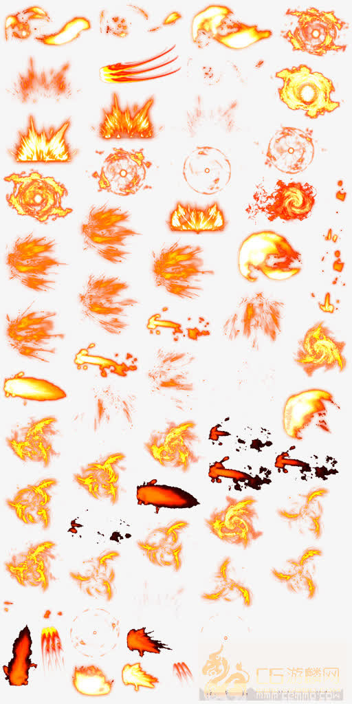 黄色发光燃烧爆炸特效大集合免抠