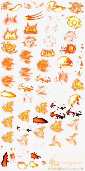 黄色发光燃烧爆炸特效大集合免抠