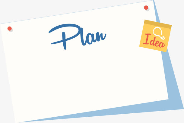 卡通英文计划书招聘海报免抠