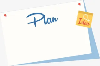 卡通英文计划书招聘海报免抠