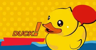 小黄鸭卡通海报背景高清