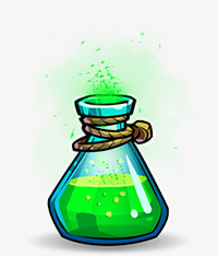 绿色药水瓶子卡通游戏免抠