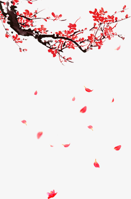 梅花装饰手绘素材免抠