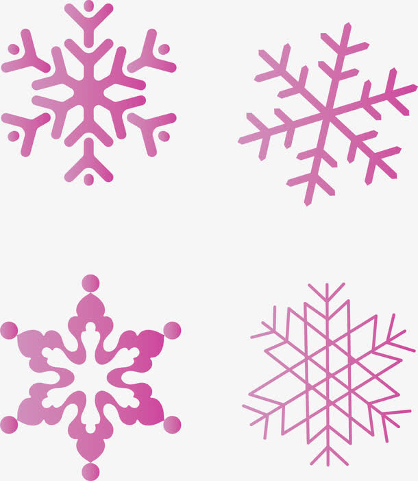 紫色漂亮雪花素材免抠