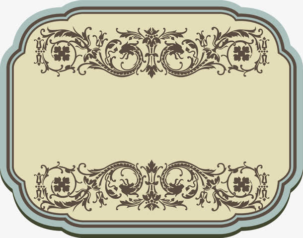 复古花纹图框免抠