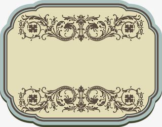 复古花纹图框免抠
