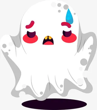 矢量可爱幽灵表情包免抠